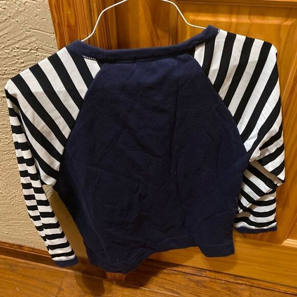J. Crew navy and white striped sleeve sweatshirt size medium - Picture 6 of 8